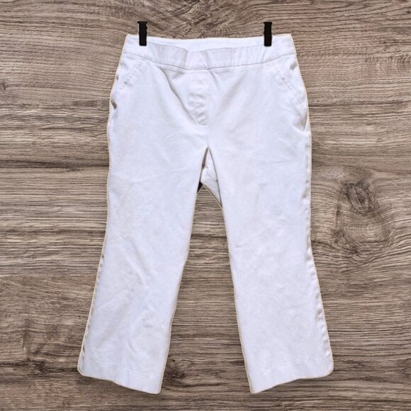SPANX On-The-Go Cropped Kick Flare Pants 20373Q White Women's L - Picture 1 of 8
